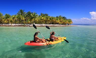 Kayaking at South Water Cay in Belize